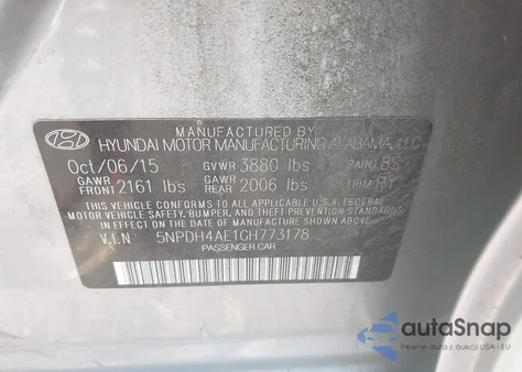 2016 Hyundai Elantra Value Edition из США, поврежденный, VIN 5NPDH4AE1GH773178